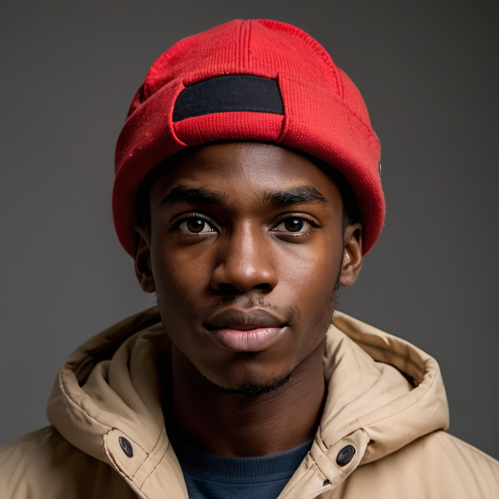 Jeune homme portant un bonnet rouge
